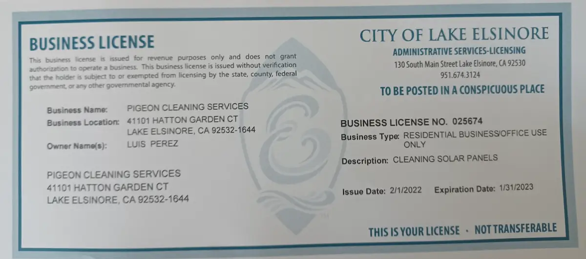 BUSINESS LICENSE BUSINESS LICENSE